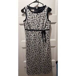 Talbots Daisy Print Sleeveless Empire Waist Dress - Women's Size 4